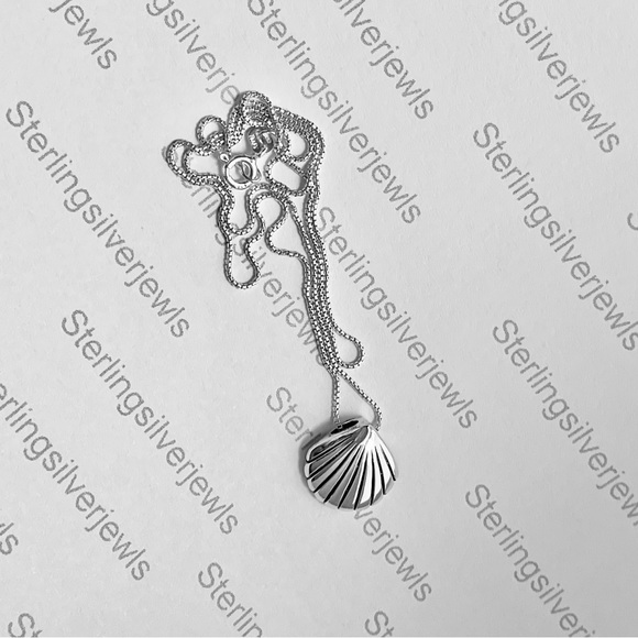 Sterling Silver Small Seashell Necklace, Beach Necklace, Silver Necklaces - Picture 3 of 14